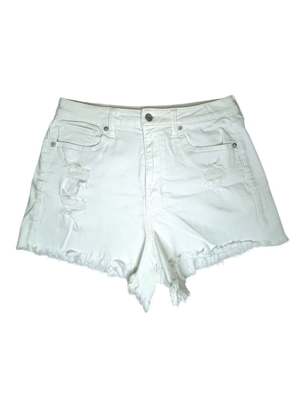 American Eagle Mom Shorts Cut-Off Jean Shorts White Size 6